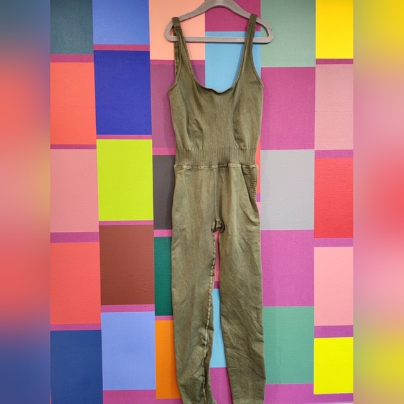 Free People Pants - Free People Movement Good Karama Onesie- Secret Moss (XS/S)